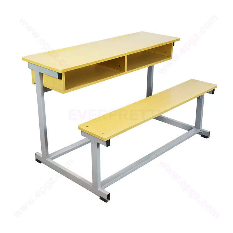Classroom Furniture Fixed Double Wooden Desk and Bench Set SF-16D