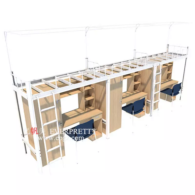Dormitory Furniture Metal Bunk Bed with Storage Cabinet & Desk SF-123R
