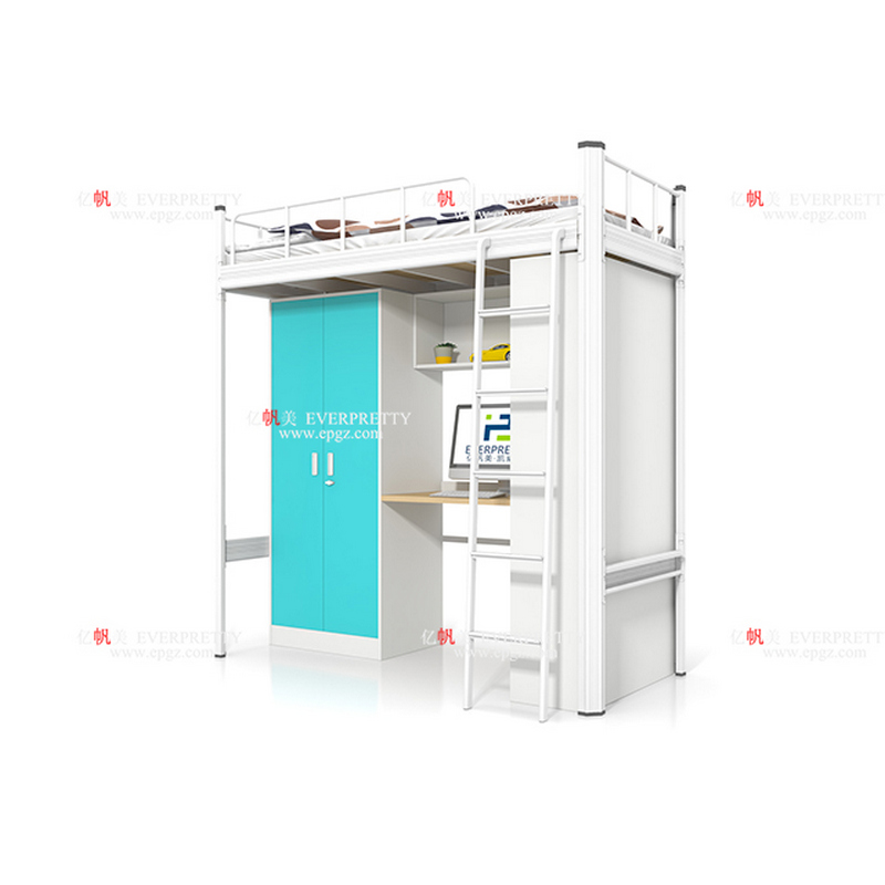 single bunk bed with desk